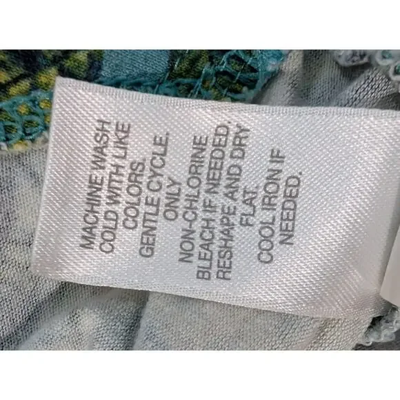 J.Jill Wearever Shirt Blouse Cottagecore * Women's Size Medium Blue Floral Tunic - Picture 8 of 12